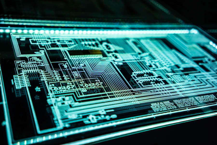 Backlit circuit macro - product AI image prompt for midjourney